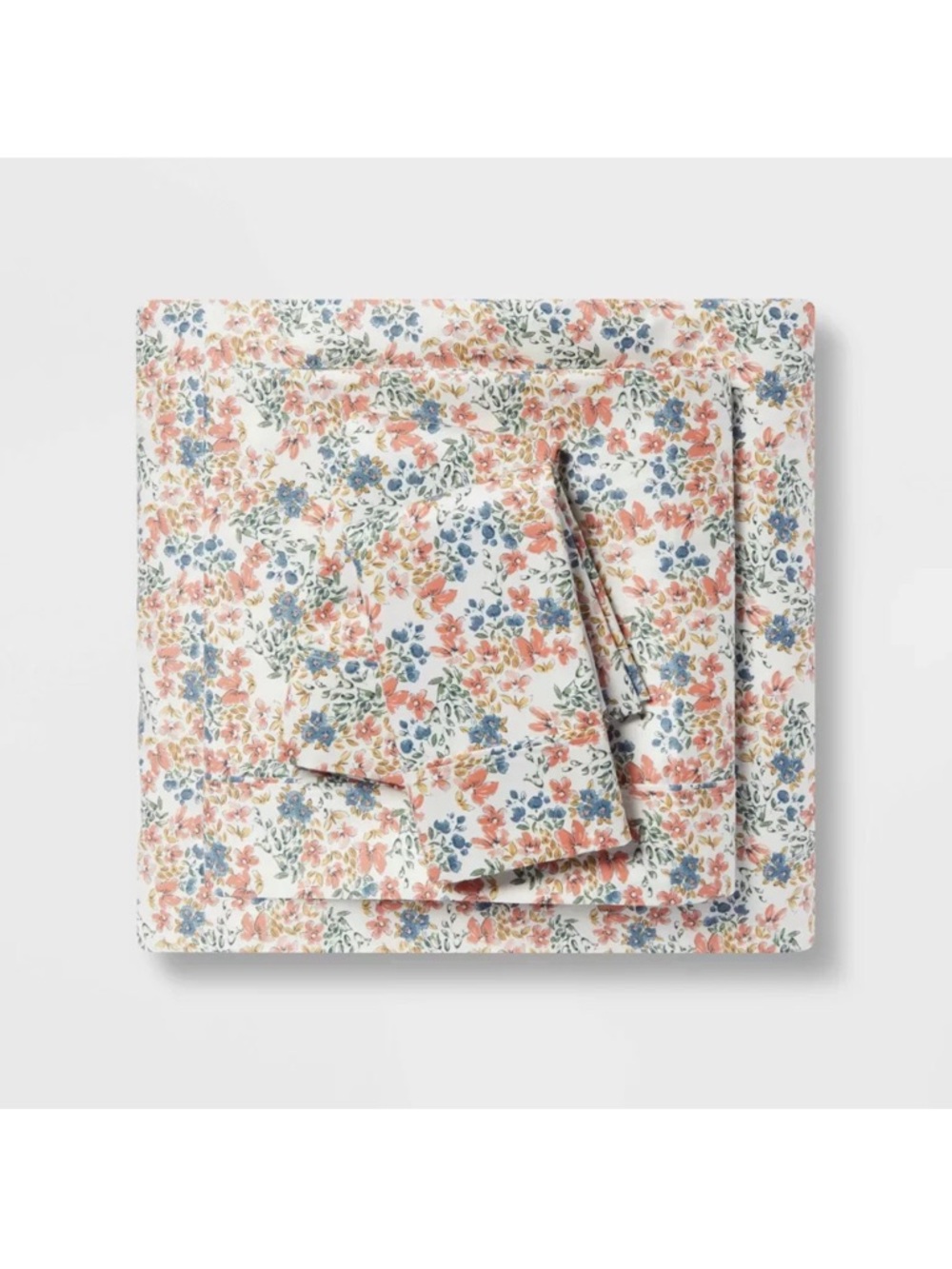 QUEEN Ditsy Floral Multi-Colored Pattern ~ 400TC 100% Cotton ~ 4 Pc Sheet Set - Picture 2 of 7